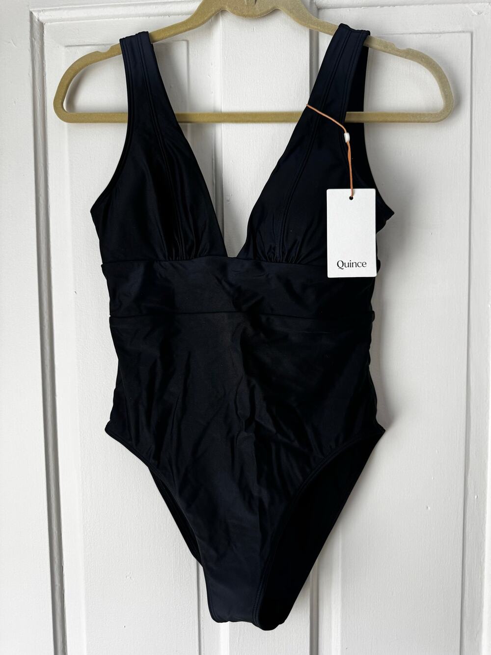 Quince Italian Plunge One-Piece Swimsuit
